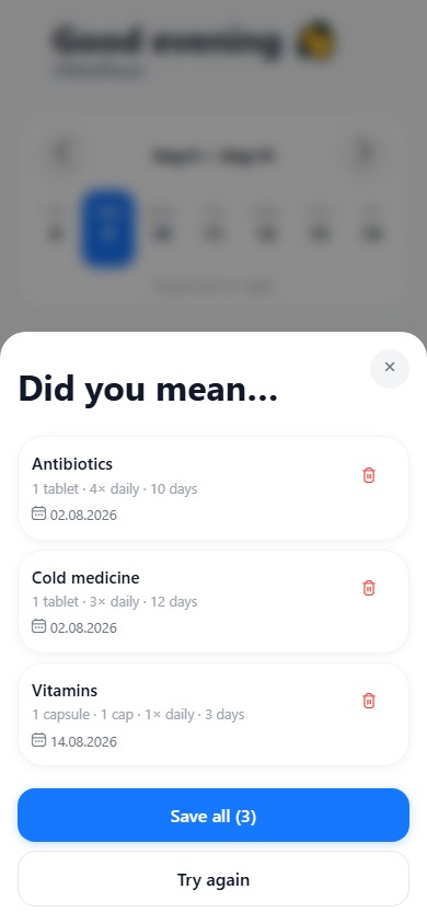 AI builds three medication courses from one voice message